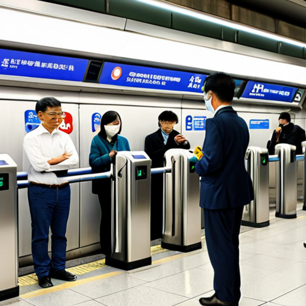 A professional photograph capturing the serene and efficient atmosphere of the Taipei MRT. A diverse group of people, fully clothed in modest, modern casual and professional attire, are standing orderly on a spotless, brightly lit platform. One individual is gently tapping an EasyCard on a turnstile, while a gleaming, silent MRT train arrives in the background. The scene emphasizes cleanliness, order, and advanced urban transportation, perfect anatomy, correct proportions, natural pose, well-formed hands, proper finger count, natural body proportions, safe for work, appropriate content, fully clothed, professional.