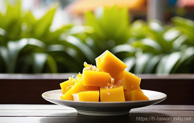 대만에서 인기 있는 디저트 - **Prompt for Mango Baobing:**
    "A vibrant and mouth-watering Taiwanese Mango Baobing. A generous ...