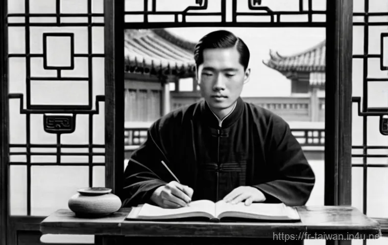 중화민국의 현대문학 작가들 - **Prompt Title: The Awakened Scholar of the May Fourth Movement**
    A young Chinese intellectual i...