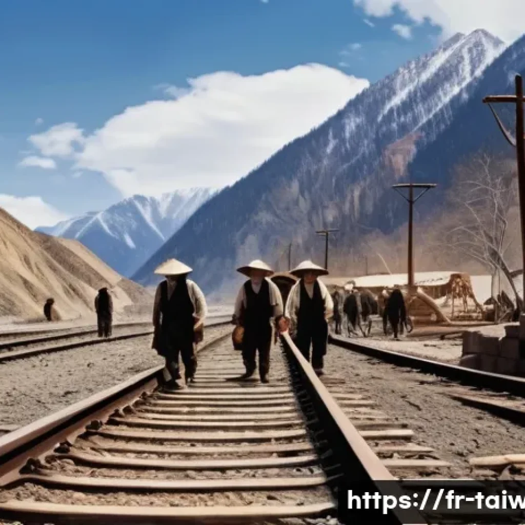 중화민국의 해외 이민 역사 - A bustling early 20th-century immigrant scene showing Chinese laborers arriving at a North American ...