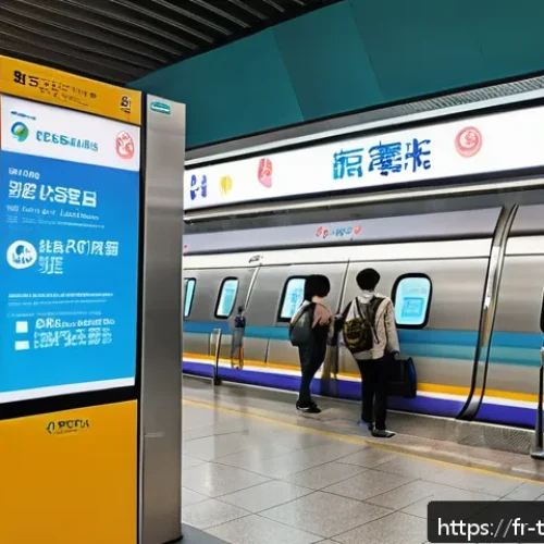 Home 31 대만 내륙 교통 수단 가이드 - A modern Taipei MRT station interior bustling with diverse passengers, clear bilingual signage in Ma...