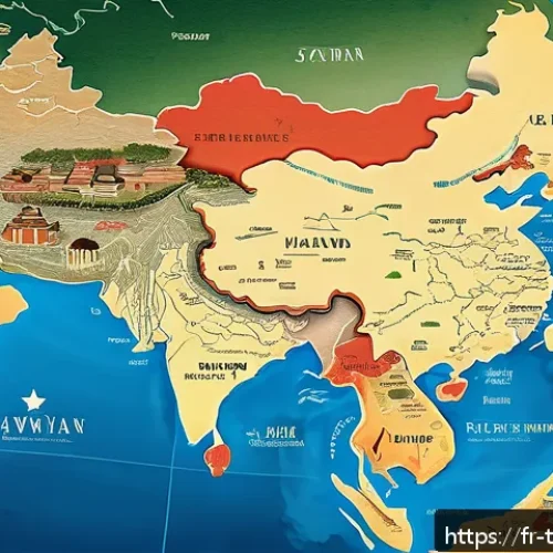Home 30 중화민국과 중화인민공화국 차이 - A detailed political map illustration showing the island of Taiwan and the Chinese mainland, highlig...
